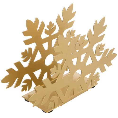 Gold Metal Snowflake Cutout Napkin Holder
