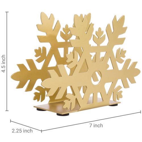 Gold Metal Snowflake Cutout Napkin Holder