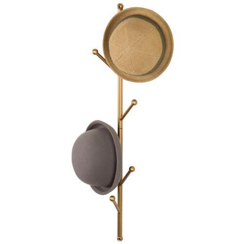 Gold Metal Tree Branch Style Rack, Wall-Mounted