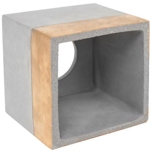 Gold-Tone & Gray Cement Tissue Box Cover, Square - MyGift