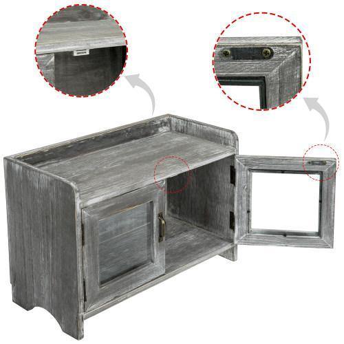 Gray Brown Wood Kitchen & Bathroom Countertop Cabinet - MyGift