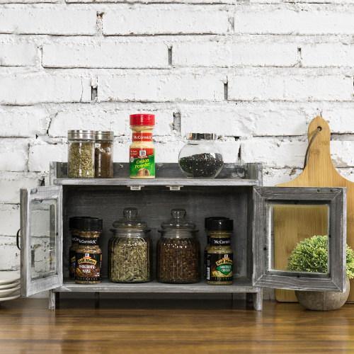 Gray Brown Wood Kitchen & Bathroom Countertop Cabinet - MyGift