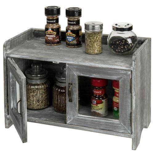 3-Tier Vintage Weathered Gray Wood Kitchen Countertop Corner Organizer –  MyGift