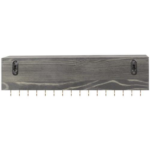 Gray Wood & Brass Metal Wall Mounted Jewelry Display Rack - MyGift