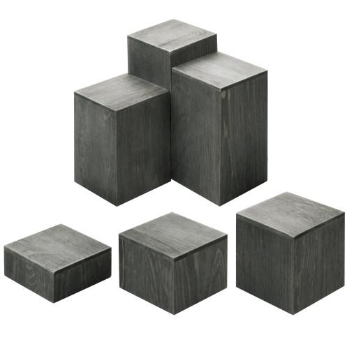 Gray Wood Jewelry Display Stands, Set of 6