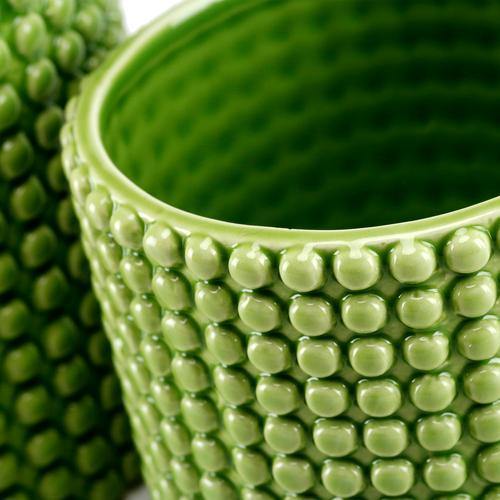 Green Textured Ceramic Planters, Set of 2 - MyGift
