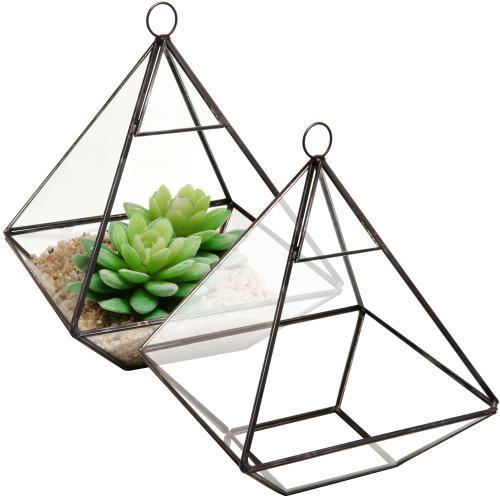 Hanging Glass Pyramid Terrarium Case