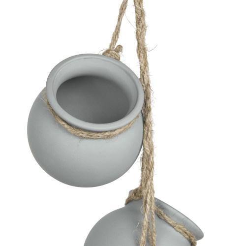 Hanging Mini Planter Pots, Gray - MyGift