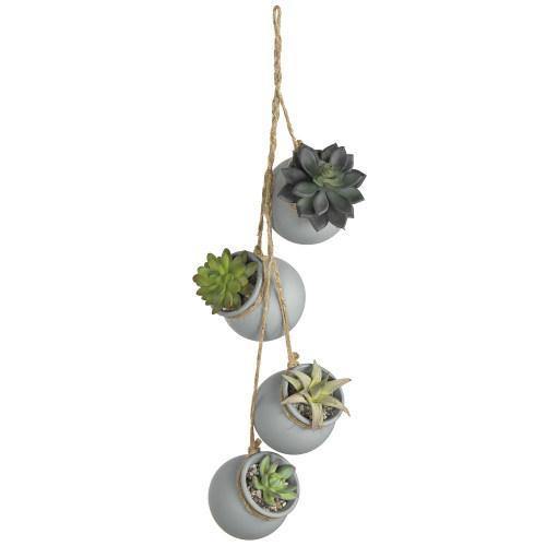 Hanging Mini Planter Pots, Gray - MyGift
