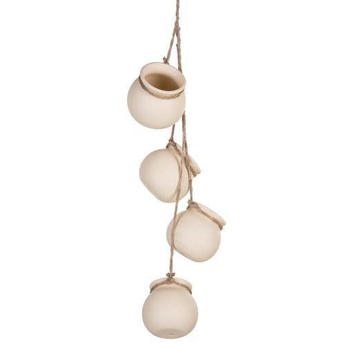 Hanging Mini Planter Pots, White - MyGift
