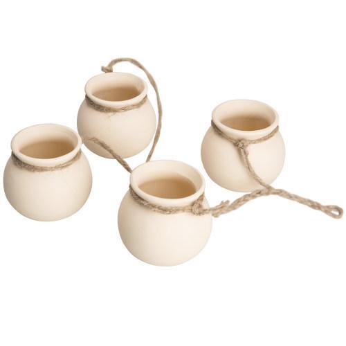 Hanging Mini Planter Pots, White - MyGift