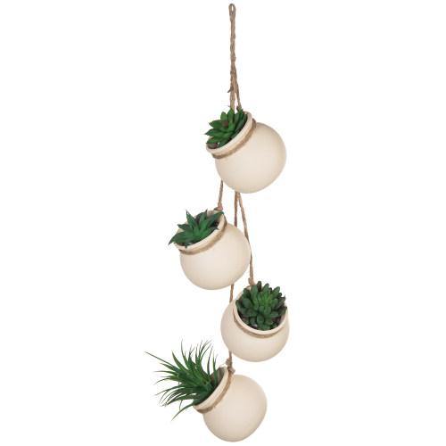 Hanging Mini Planter Pots, White - MyGift