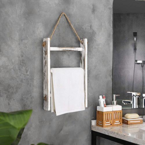 Hanging Whitewashed Wood Hand Towel Ladder, Set of 2 – MyGift