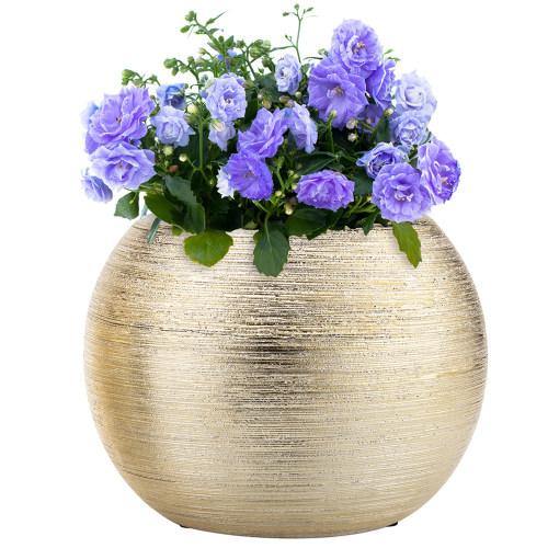 Round Gold-Tone Ceramic Vase - MyGift