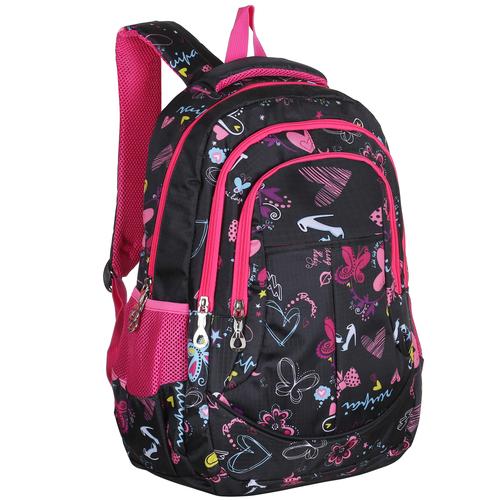 Hearts & Butterflies Print School Book Backpack