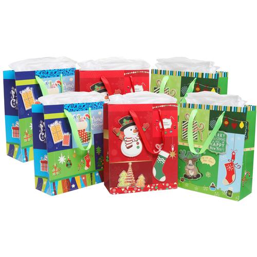 Holiday Gift Bags, Set of 6