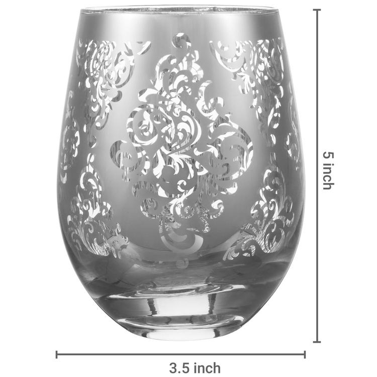 Etched Glass Holiday Wine Glasses, Set of 4 – MyGift