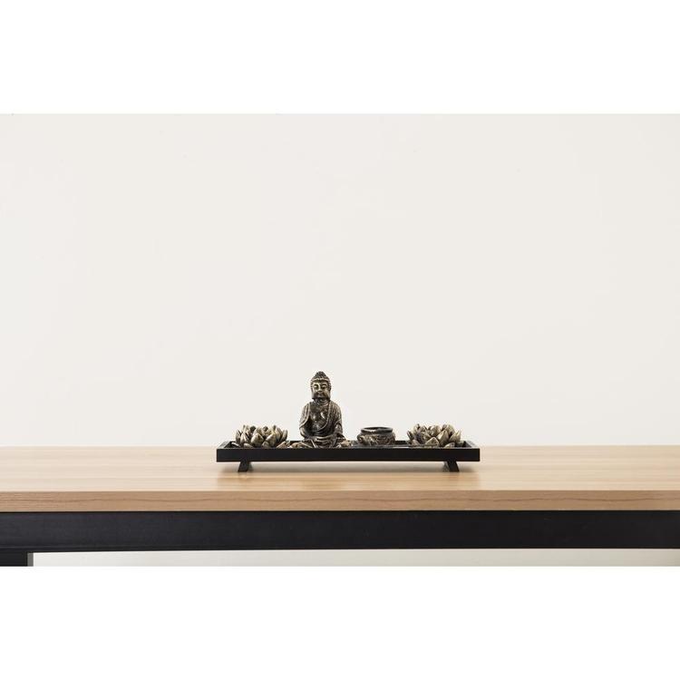 Home Zen Garden Set - Buddha Statue / Lotus Tea Light Candle Holder / Incense Burner Holder - MyGift Enterprise LLC