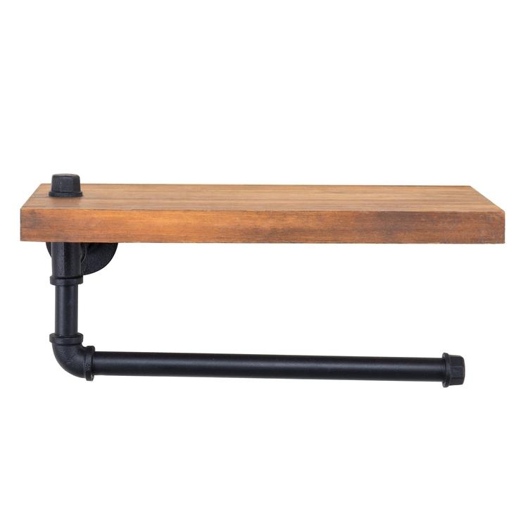 Industrial Pipe Floating Shelf & Paper Towel Holder