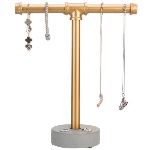 Industrial Pipe Jewelry Holder with Concrete Stand