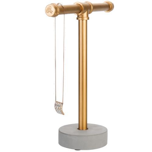 Industrial Pipe Jewelry Holder with Concrete Stand