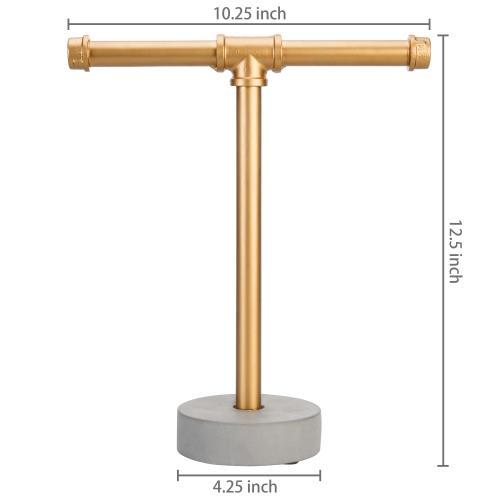 Industrial Pipe Jewelry Holder with Concrete Stand