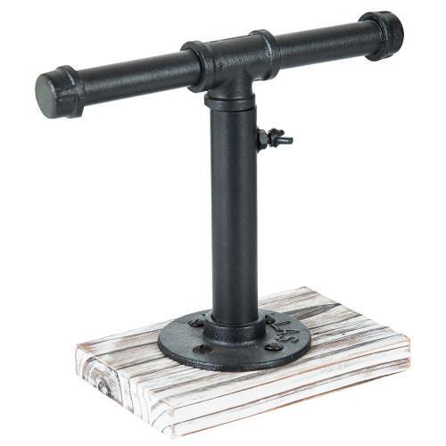 Industrial Pipe Jewelry Stand with Whitewashed Wood Base - MyGift