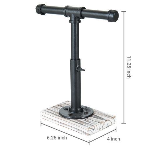 Industrial Pipe Jewelry Stand with Whitewashed Wood Base - MyGift
