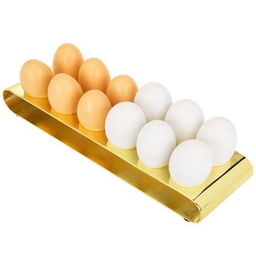 Modern Brass Plated Metal Egg Organizer Tray - MyGift
