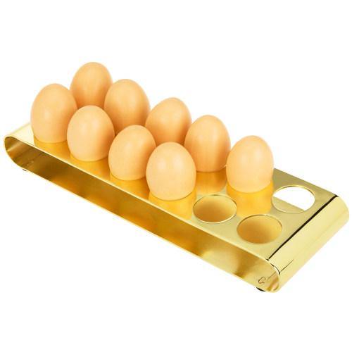Modern Brass Plated Metal Egg Organizer Tray - MyGift
