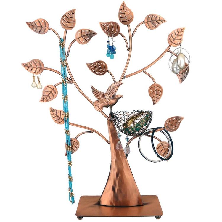 Bronze Bird Nest 48 Pair Jewelry Tree Organizer Stand - MyGift Enterprise LLC