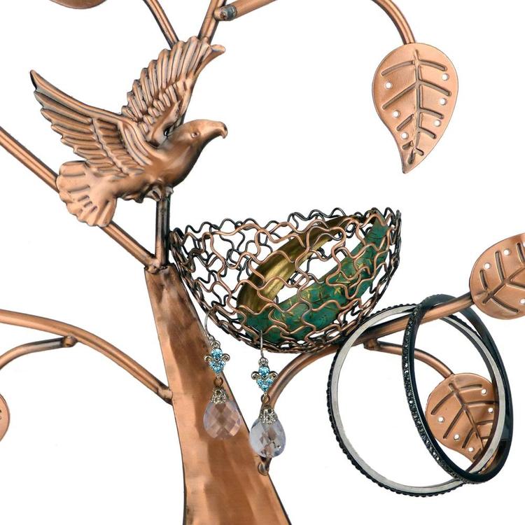 Bronze Bird Nest 48 Pair Jewelry Tree Organizer Stand - MyGift Enterprise LLC
