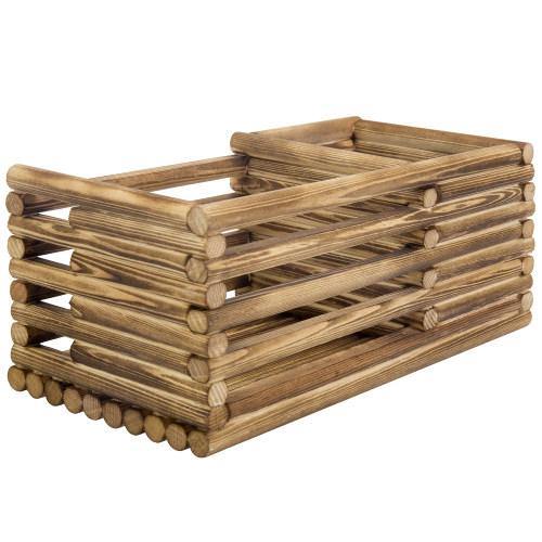 Log Style Burnt Wood Remote Control/Office Supply Organizer - MyGift