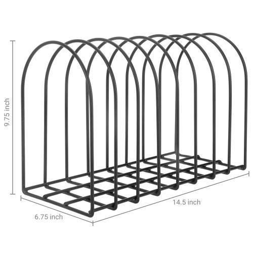 MyGift 3-Slot Metal Wire Desk Organizer - Matte Black Paper Sorter For Office & Home