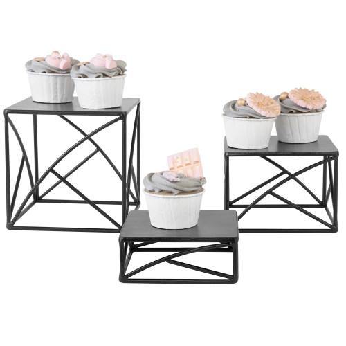 Matte Black Metal Nesting Display Risers, Set of 3 - MyGift
