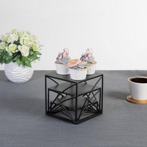 Matte Black Metal Nesting Display Risers, Set of 3 - MyGift