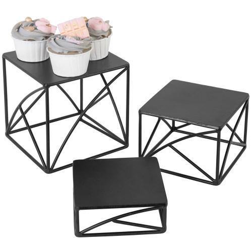 Matte Black Metal Nesting Display Risers, Set of 3 - MyGift
