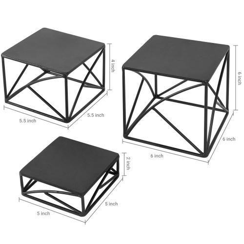 Nesting Display Riser Matte Black Metal Nesting Display Risers, Set of 3 – MyGift