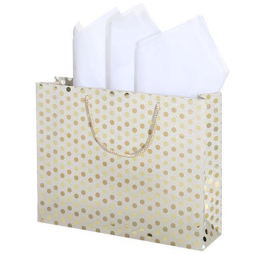 Medium Glitter Polka Dots Gift Wrap Bags in Assorted Colors, Set of 3 - MyGift