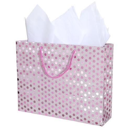 Medium Glitter Polka Dots Gift Wrap Bags in Assorted Colors, Set of 3 - MyGift