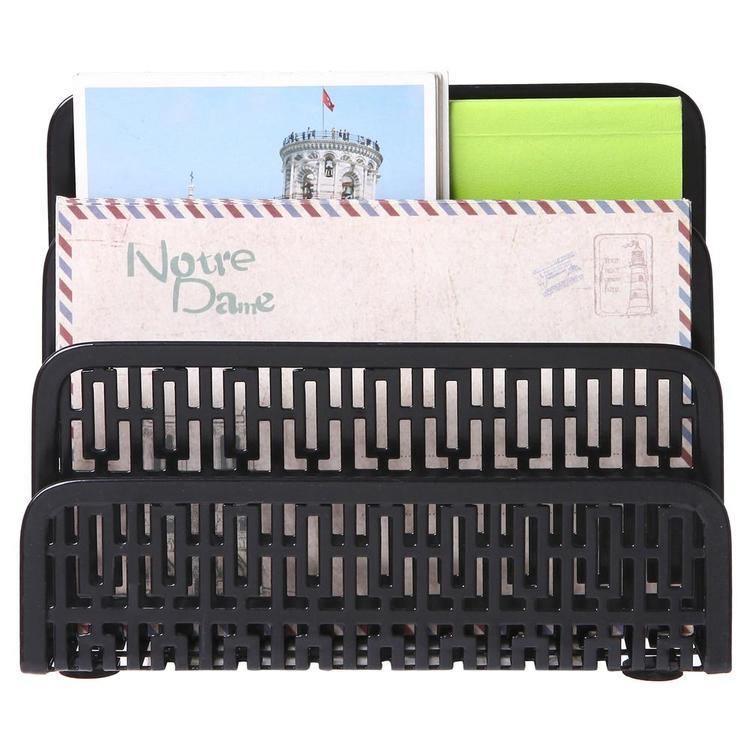 Metal Cut-out Design Mail Sorter, Black - MyGift