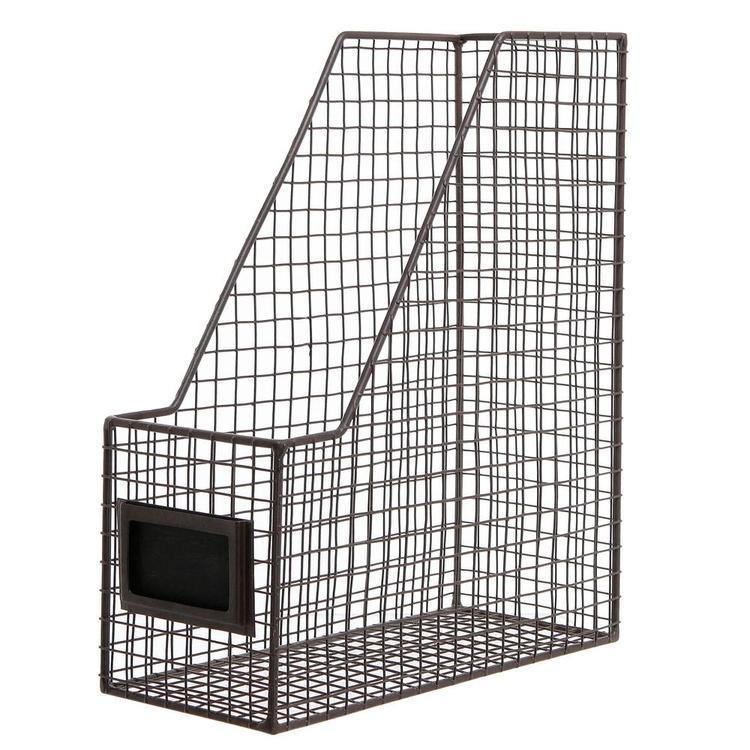 マガジンラック steel mesh magazine rack anonymousdesign Metal Mesh Magazine Holder with Chalkboard Labels, Set of 2 – MyGift