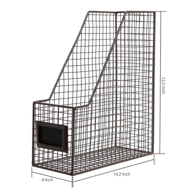 Metal Mesh Magazine Holder with Chalkboard Labels, Set of 2 – MyGift