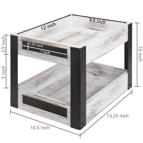 Metal & Whitewashed Wood Desktop Organizer - MyGift