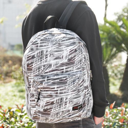 MGgear Black White Abstract Pattern School Backpack MyGift