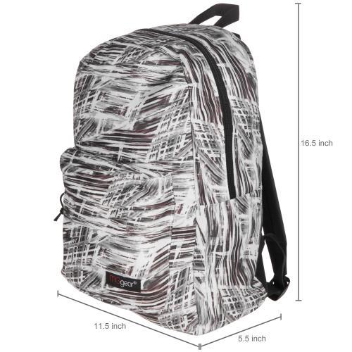 MGgear 17-inch Black & White Abstract Pattern School Backpack