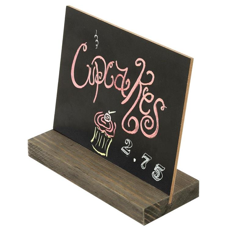Mini Tabletop Chalkboard Signs with Rustic Wood Stands, 5 x 6-inch, Set of 6 - MyGift Enterprise LLC