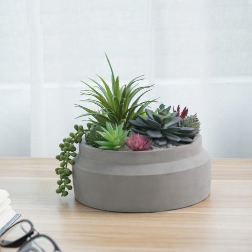 Minimalist Small Grey Cement Planter - MyGift