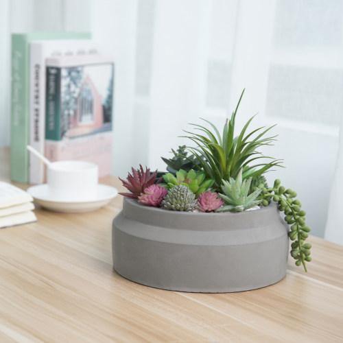 Minimalist Small Grey Cement Planter - MyGift