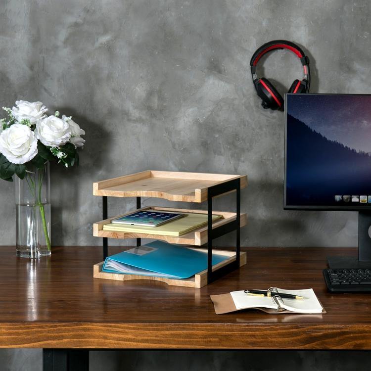 Modern Design Wood Document Tray - MyGift